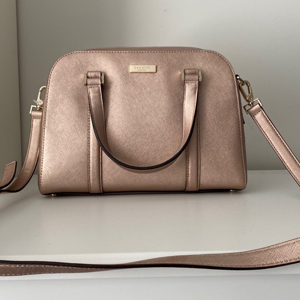 kate spade Rose Gold Saffiano Crossbody Satchel